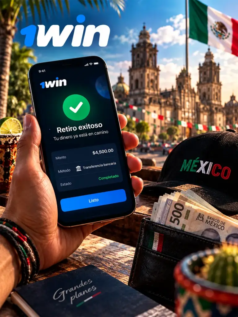 Ilustración de pagos de 1win para México